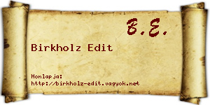 Birkholz Edit névjegykártya